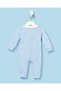Baby Blue Jacquard Sleepsuit - 4