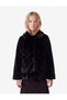 Baby Collar Long Sleeve Faux Fur Coat with Pockets - 2