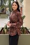 Waist Belted Shawl Patterned Shirt - 2