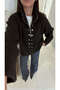 Manel Brown Button Accessory Detailed Cardigan