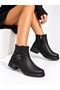 Women's Emerald Smoked Double Buckle Zippered Comfortable Daily Short Boots