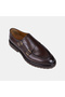 Men's Brown Classic Leather Shoes with Double Metal Buckle - 7
