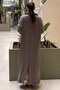 Wide Collar Zipper Pocket Full Length Vegan Silk Cap - 4