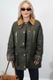 Khaki Green Oiled Textured Fabric Seasonal Jacket - 2