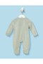 Baby Green Jacquard Velour Sleepsuit - 4