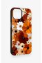 iPhone 14 Compatible Autumn Tone Floral Pattern Silicone Case - 3