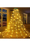 Christmas Tree Decorations Lights,2M 400 LEDs Christmas Fairy Lights Waterproof USB Powered Xmas Tree String Lights Tree Waterfall String Lights with Remote for Party Yard Decor-Warm
