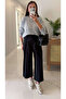 Betsa Black Elastic Waist Pleated Detailed Trousers - 3