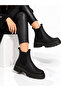 Women's Emerald Smoked Thermo Sole Non-Slip Winter Elastic Detailed Chelsea Boots - 3