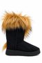 Cool Women's Black Plush Fur Winter Boots 5 cm Heel - 5