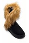 Cool Women's Black Plush Fur Winter Boots 5 cm Heel - 4