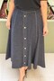 Denim Skirt with Gold Embellishment Detail on the Front - 4