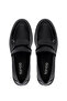 Women's Genuine Leather Black Loafer Shoes - 5