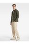 Cotton Long Sleeve Shirt with Pockets and Collar Zipper Jean Jacket - 3