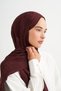 Elite Pattern Tencel Wool Viscose Shawl Dark Burgundy - 2