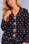 Women's Patterned Bow Detailed Buttoned Long Sleeve Muslin Pajama Set - 5