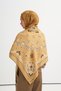 Diamond Pattern Reniva Tencel Triangle Shoulder Shawl Saffron - 4