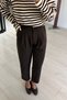 Double Pinstripe Coffee Carrot Trousers - 2