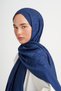 Noire pattern liora cotton shawl navy blue - 2