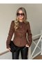 Women's Suede Waist-Fitted Button Detail Jacket