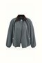 Velvet Collar Petrol Plaid Coat