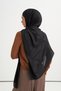 Icon Pattern Tencel Wool Viscose Shawl Dark Black - 4