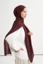 Elite Pattern Tencel Wool Viscose Shawl Dark Burgundy - 3