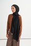 Icon Pattern Tencel Wool Viscose Shawl Dark Black - 2