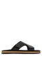 Men's Genuine Leather Brown Flat Slippers