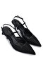 Women's Faux Leather/Textile Black Heeled Shoes - 2