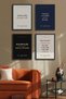 4-Piece Set of Framed Ataturk Quotes Painting School Classroom Office Teachers' Day Wall Decoration Dortata02