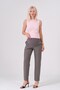 Maternity Flexible Fishback Mom Fit Classic Trousers with Elastic Waistband Brown - 3