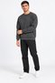 Thessaloniki Textured Crew Neck Long Sleeve Basic Sweatshirt with Elasticated Hem and Sleeves in Smoked Color - 2