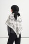 Diamond Pattern Reniva Tencel Triangle Shoulder Shawl Silver - 6