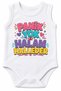 No Panic, No Halam Halleder Written on It, 100% Cotton Printed Baby Bodysuit Short Sleeve