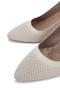 Women's Genuine Leather Beige Heeled Shoes - 4
