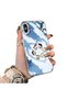 حافظة هاتف متوافقة مع iPhone XS مصنوعة من السيليكون ذات حافة صلبة وخلفية صلبة بنمط الرسوم المتحركة للزوجين
