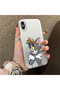 iPhone XS Compatible Silicone Edge Hard Back Case Mouse Pattern Couple Phone Case - 3