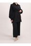 Shoulder Pleated Belted Trouser Suit - 3952 - Black