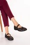 Women's Genuine Leather Babet with Helmet Strap Hl.33301 Black Glitter - 4