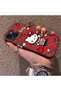 iPhone 14 Plus Compatible Silicone Edge Hard Back Case Kitty Pattern Loving Couple Phone Case - 2
