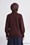 Button Detailed Basic Sweater Bitter Brown - 5