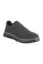 Men's Comfort Shoes L6195 Black Genuine Antique Leather Laceless Practical Slip-On with Sewing Detail H