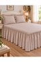 Vintage Leaf Breeze – Brown Patterned Elastic Sheet Set with Ruffled Skirt (Fits Beds up to 30 cm) - 4