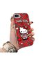 iPhone 7 Compatible Silicone Edge Hard Back Case Kitty Pattern Loving Couple Phone Case