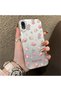 iPhone Xr Compatible Silicone Edge Hard Back Case Floral Pattern Lover Couple Phone Case - 3