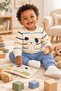 Baby Boy Striped Dog Printed Snap-Back Sweatshirt 2-Piece Top and Bottom Tracksuit Set 3-12 Months - 3