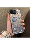 iPhone 16E Compatible Silicone Edge Hard Back Case Shell Patterned Couple Phone Case - 3
