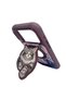 Burgundy iPhone 18 Pro Compatible Magsafe 3D Embroidered Cat Mirror & Denim Case with Interchangeable Stand