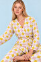 Women's Patterned Home Style Belted Pink Pajama Set 4807